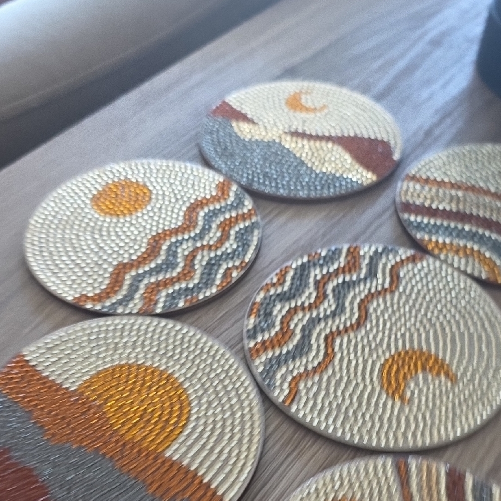 Sunset Patterned Coasters Set - Multicolor - Picture 7 of 8